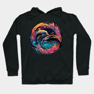 colorful dolphins Hoodie